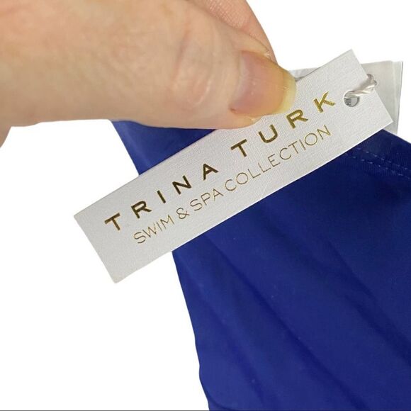 Trina Turk Paradise Bandeau Lace-Up One-Piece Swim Size 2 - Picture 7 of 11